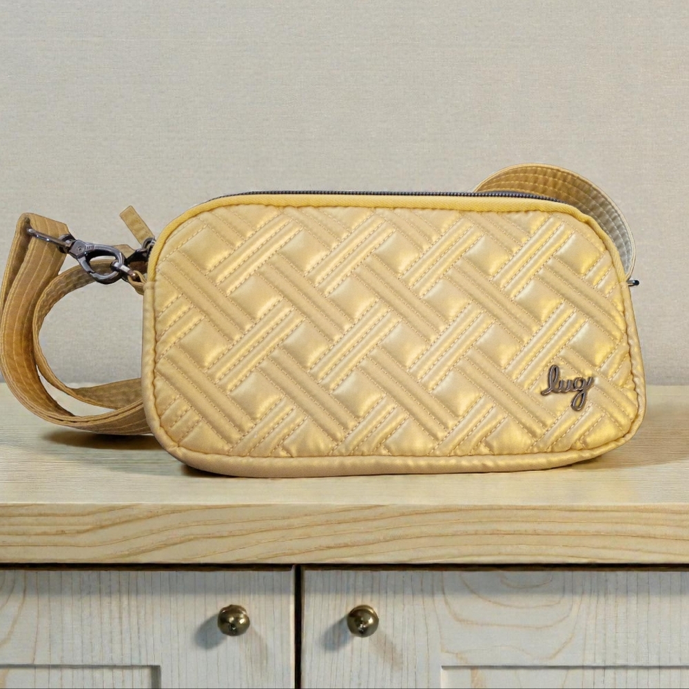 New Lug Coupe XL Crossbody Bag Gold RFID Travel Evening Out Everyday
